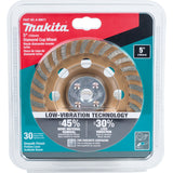 Makita A-98871 5" Low-Vibration Diamond Cup Wheel, Turbo - 6