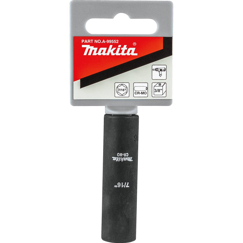 Makita A-99552 7/16" Deep Well Impact Socket, 3/8" Drive - 2