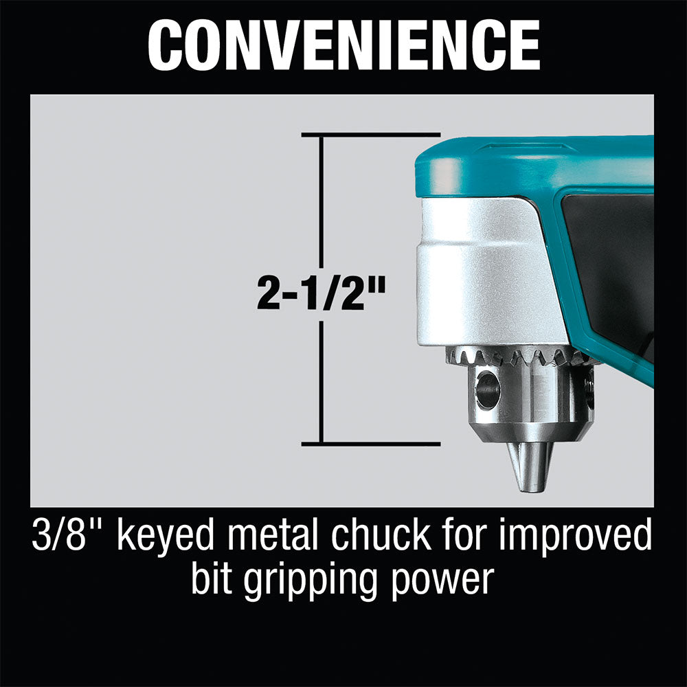 Makita AD03R1 12V max CXT Lithium-Ion Cordless 3/8" Right Angle Drill Kit - 6