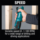 Makita AD04Z 12V max CXT Lithium-Ion Cordless 3/8" Right Angle Drill - 8