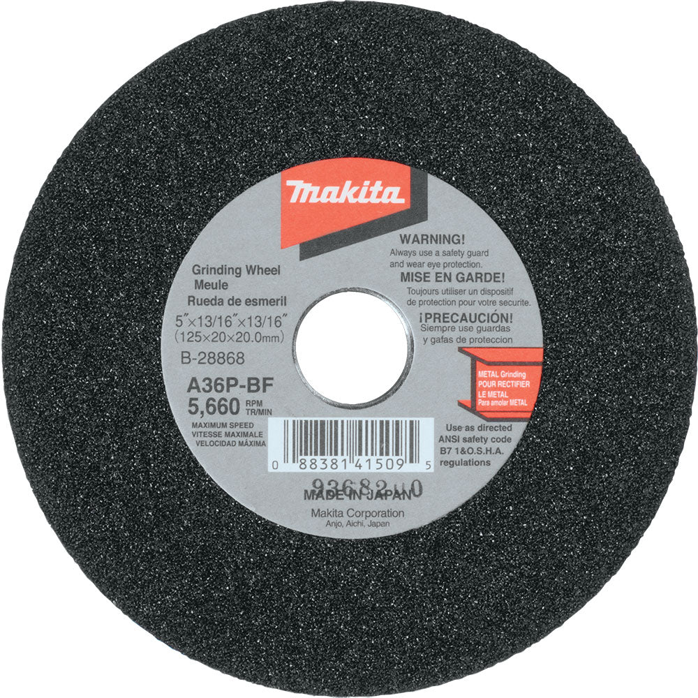 Makita B-28868 5" x 13/16" x 13/16" Grinding Wheel, 36 Grit, GS5000