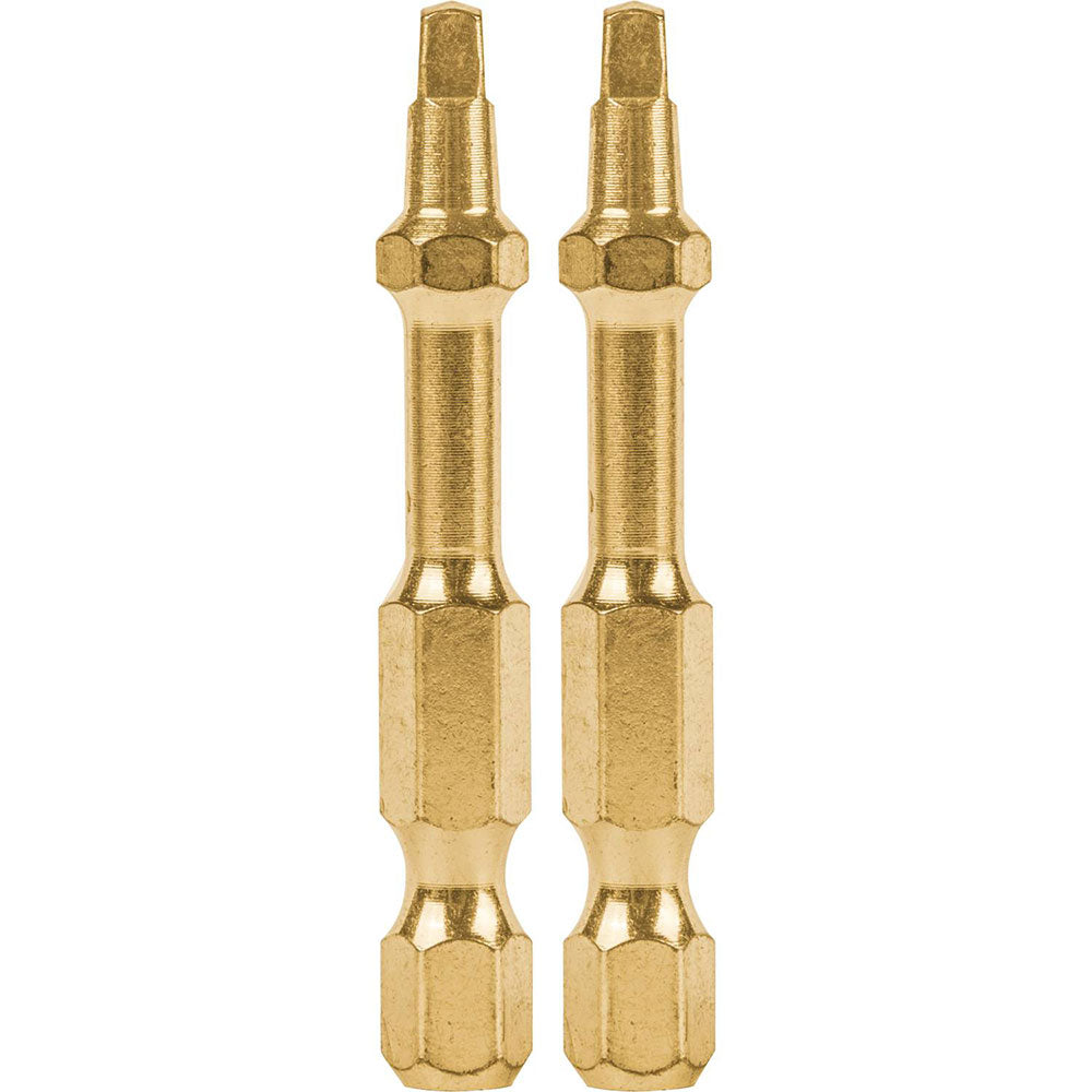 Makita B-60501 Impact GOLD #2 Square Recess 2" Power Bit, 2 Pack