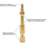 Makita B-60501 Impact GOLD #2 Square Recess 2" Power Bit, 2 Pack - 2