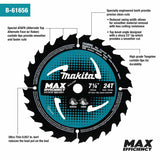 Makita B-61656-10 7-1/4" 24T Carbide-Tipped Ultra-Thin Kerf Framing Blade - 6