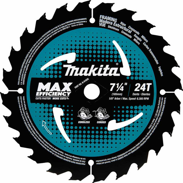 Makita B-61656 7-1/4" 24T Carbide-Tipped Ultra-Thin Kerf Circular Saw Blade