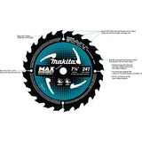 Makita B-61656 7-1/4" 24T Carbide-Tipped Ultra-Thin Kerf Circular Saw Blade - 9