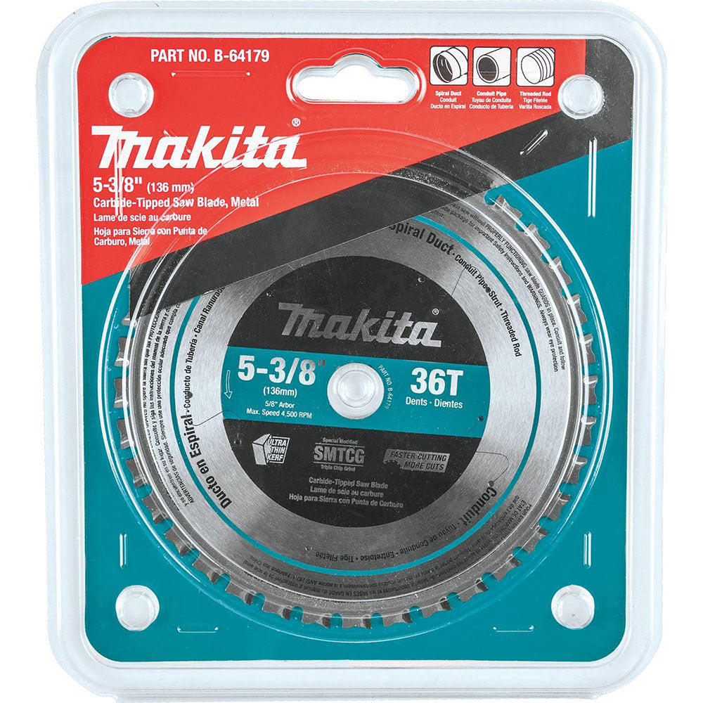 Makita B-64179 5-3/8" 36T Carbide-Tipped Saw Blade, Metal - 2