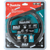 Makita B-66977 10" 80T Carbide-Tipped Max Efficiency Miter Saw Blade - 9