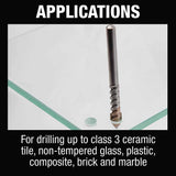 Makita B-68965 5/16" x 4" Glass and Tile Bit, 3 Flat Shank - 3