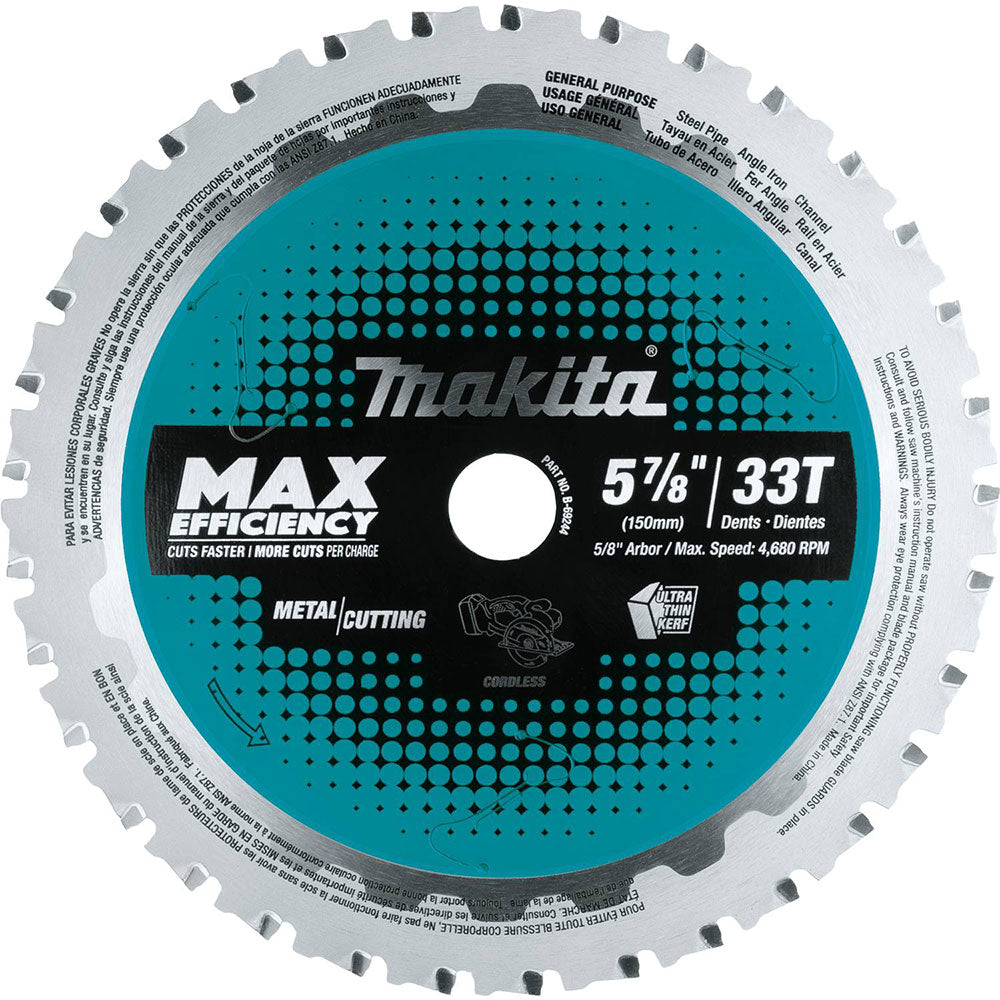 Makita B-69244 5-7/8" 33T Carbide-Tipped Saw Blade, Metal/General Purpose