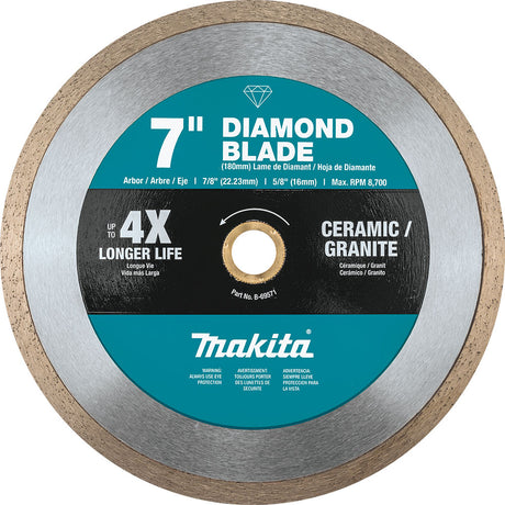 Makita B-69571 7" Diamond Blade, Continuous Rim, General Purpose