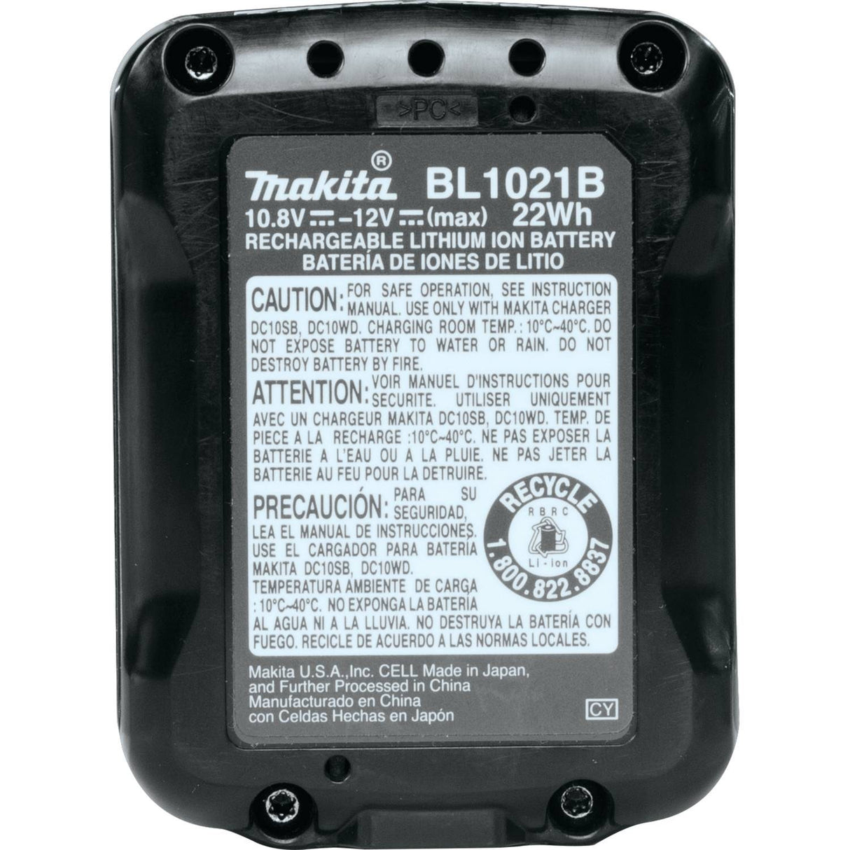 Makita BL1021B-2 12V Max CXT Li-Ion 2.0 Ah Battery, 2 Pack - 7