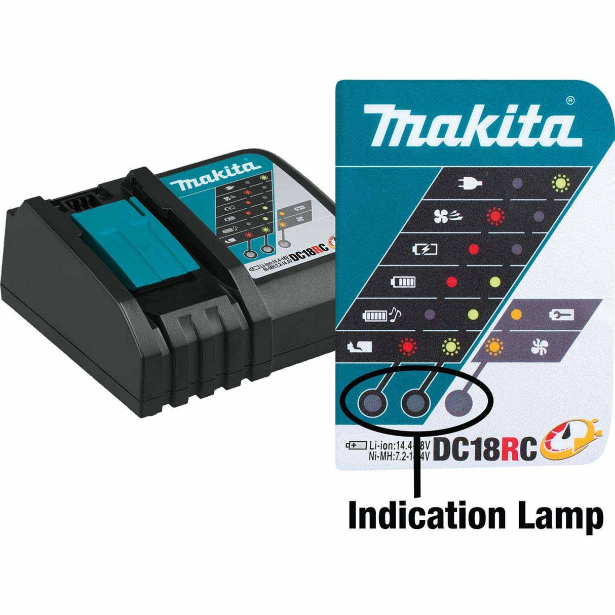 Makita BL1850BDC2X1 18V LXT Lithium-Ion Battery and Rapid Optimum Charger Starter Pack, 2ea. BL1850B, DC18RC, (5.0Ah) - 4