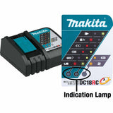 Makita BL1850BDC2X1 18V LXT Lithium-Ion Battery and Rapid Optimum Charger Starter Pack, 2ea. BL1850B, DC18RC, (5.0Ah) - 4