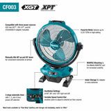 Makita CF003GZ 40V max XGT Cordless 17-3/4" Fan, Tool Only(Bare tool) - 2