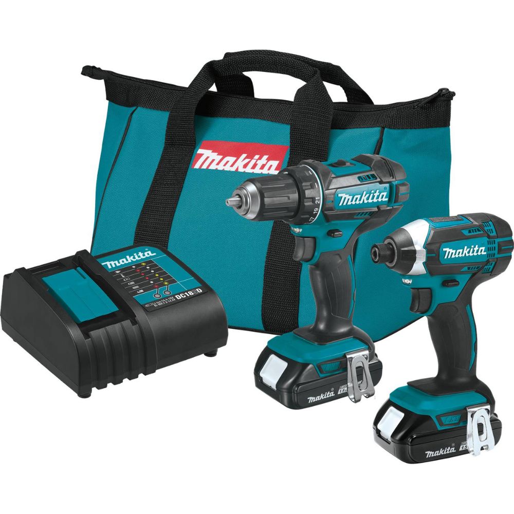 Makita CT225SYX 18V LXT Lithium-Ion Compact Cordless 2 Pc. Combo Kit, XFD10Z, XDT11Z, bag (1.5Ah)