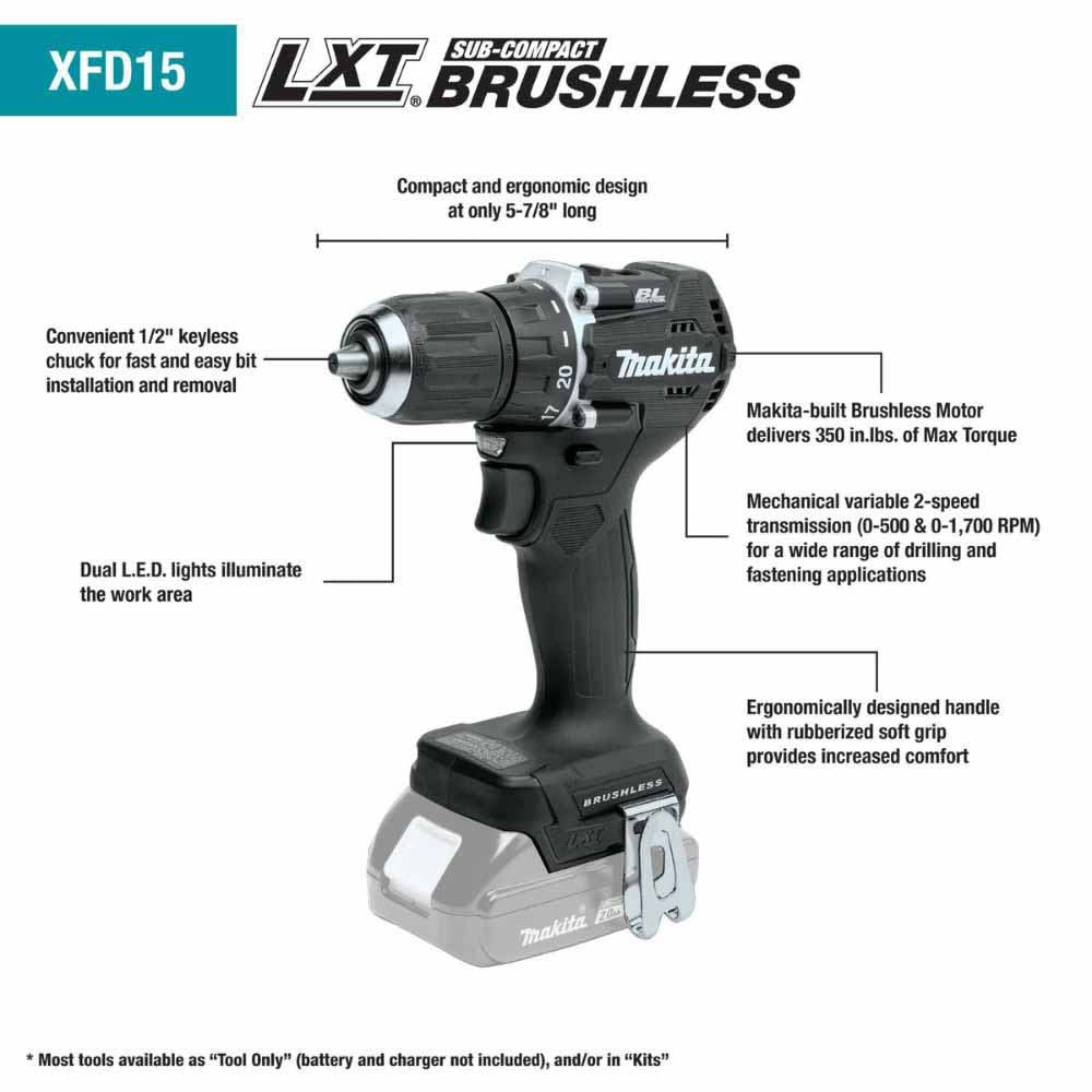 Makita CX203SYBXRJ 18V LXT Li-Ion Sub-Compact Brushless Cordless 2-Pc. Combo Kit with Recipro Saw - 3