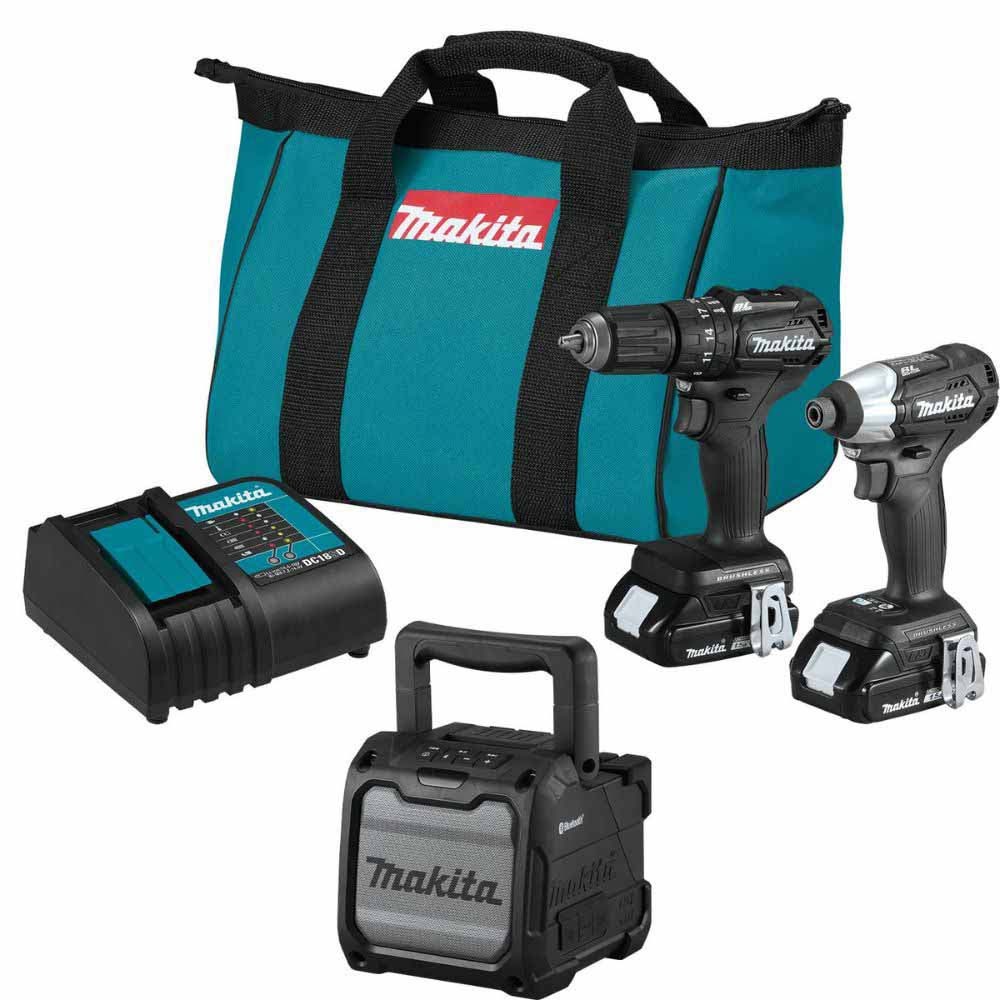 Makita CX203SYBXRM 18V LXT Lithium-Ion Sub-Compact Brushless Cordless 2-Pc. Combo Kit with Speaker