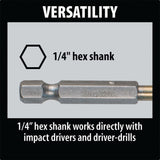 Makita D-23880 1/8" Titanium Coated Drill Bit, 1/4" Hex Shank - 6