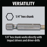 Makita D-23911 3/16" Titanium Coated Drill Bit, 1/4" Hex Shank - 6
