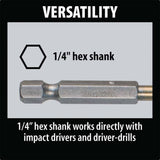 Makita D-23927 1/4" Titanium Coated Drill Bit, 1/4" Hex Shank - 14