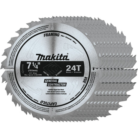 Makita D-45989-10 7-1/4" 24T Circular Saw Blade, Framing/General Purpose