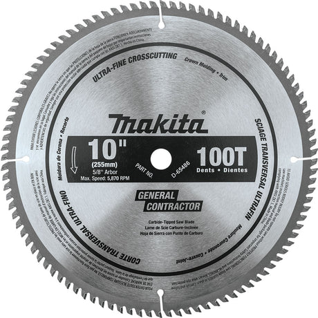 Makita D-65486 10" 100T Polished Miter Saw Blade, Ultra-Fine Crosscutting