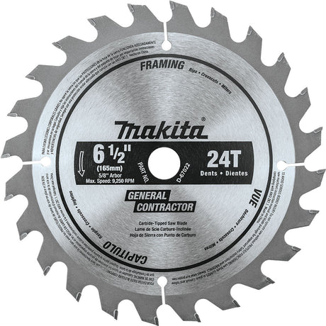 Makita D-67022 6-1/2" 24T Carbide-Tipped Circular Saw Blade General Purpose