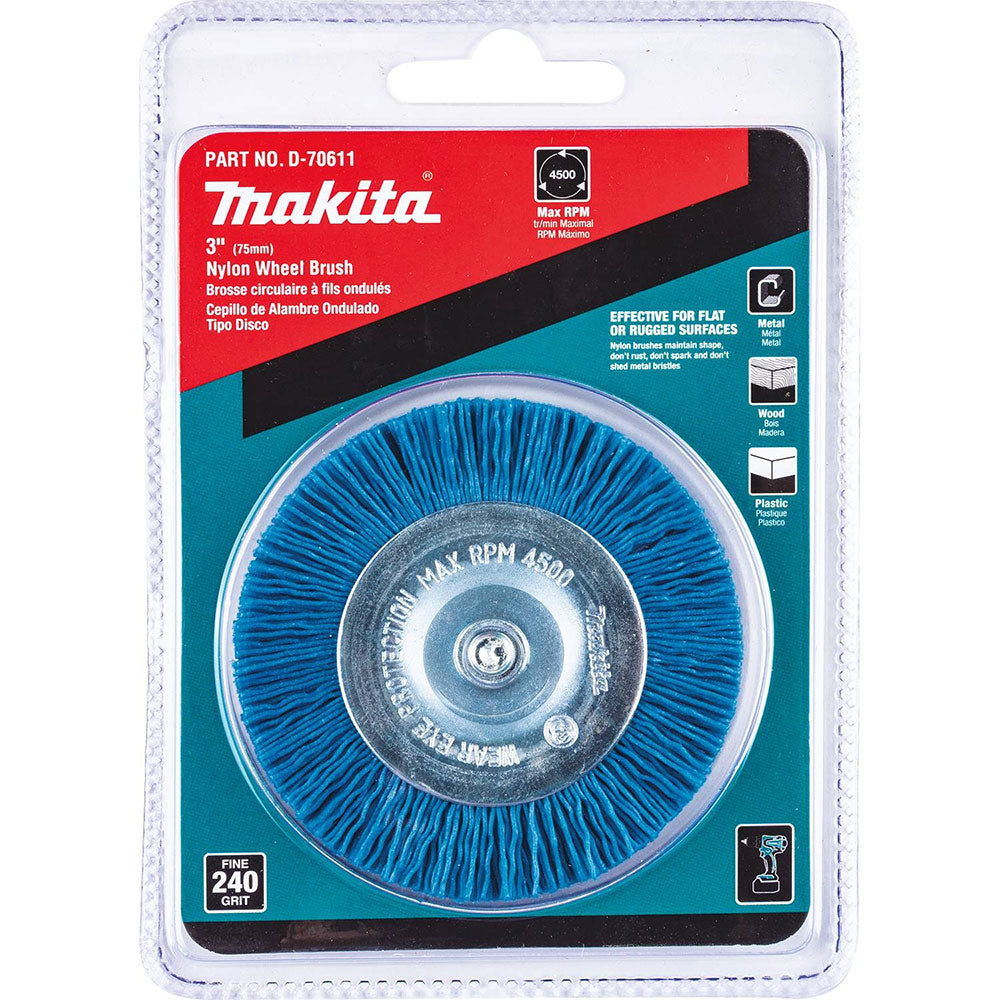 Makita D-70611 3" Nylon Wheel Brush, Fine, 240 Grit - 2