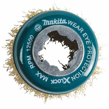 Makita D-72671 X-LOCK 3" Brass Coated Carbon Steel Crimped Wire Cup Brush