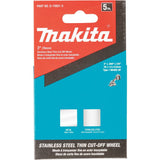 Makita D-74821-5 3" x .040" x 3/8" Type 1 General Purpose 46 Grit Thin Cut-Off Wheel for Metal and Stainless Steel Cutting, 5-Pack - 3