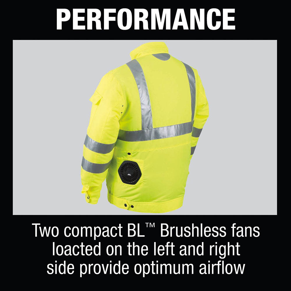 Makita DFJ214ZS 18V LXT Lithium-Ion Cordless High Visibility Fan Jacket (S) - 8