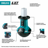 Makita DML810 Makita 18V X2 LXT® Lithium‑Ion Cordless Upright L.E.D. Area Light, Light Only - 6