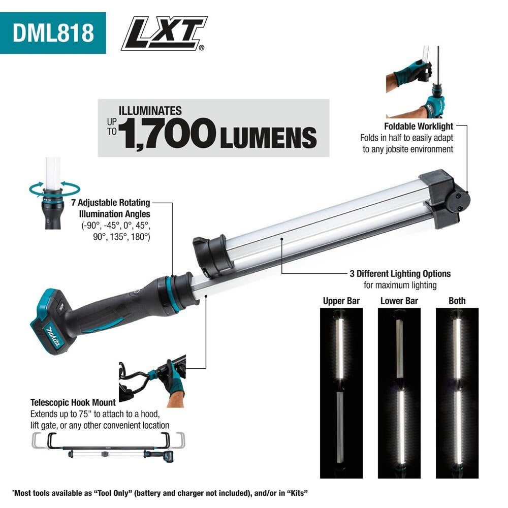 Makita DML818 18V LXT Lithium-Ion L.E.D. Underhood Work Light, Light Only - 2