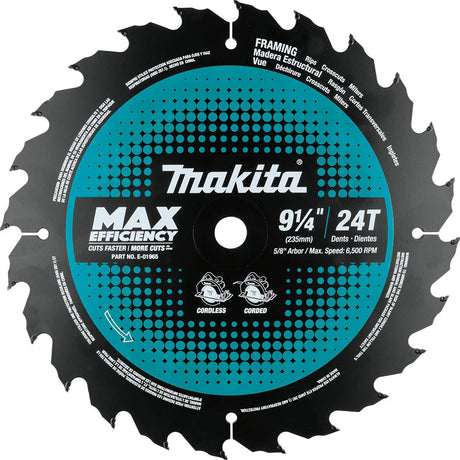 Makita E-01965 9-1/4" 24T Carbide-Tipped Circular Saw Blade, Framing