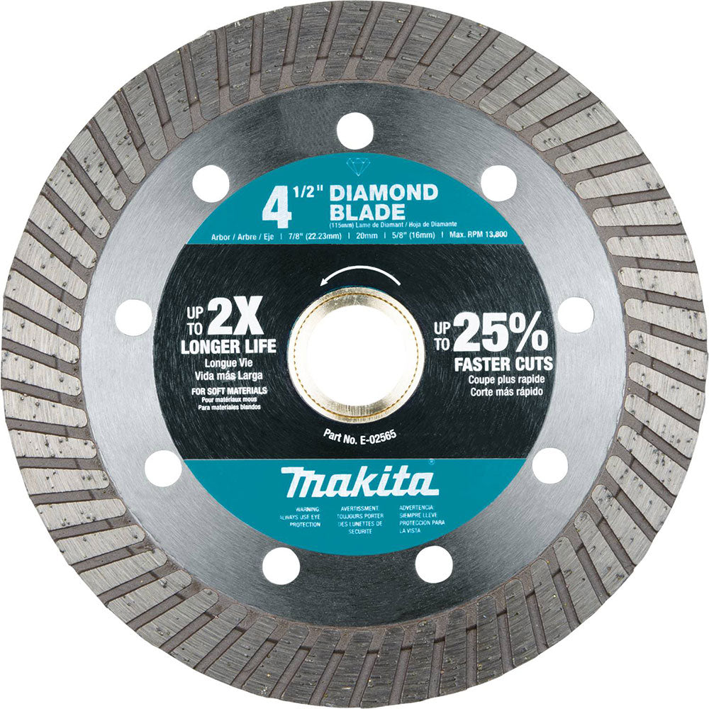 Makita E-02565 4-1/2" Diamond Blade, Turbo, Soft Material