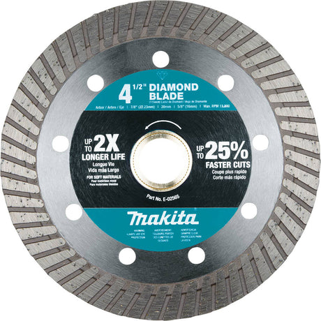 Makita E-02565 4-1/2" Diamond Blade, Turbo, Soft Material