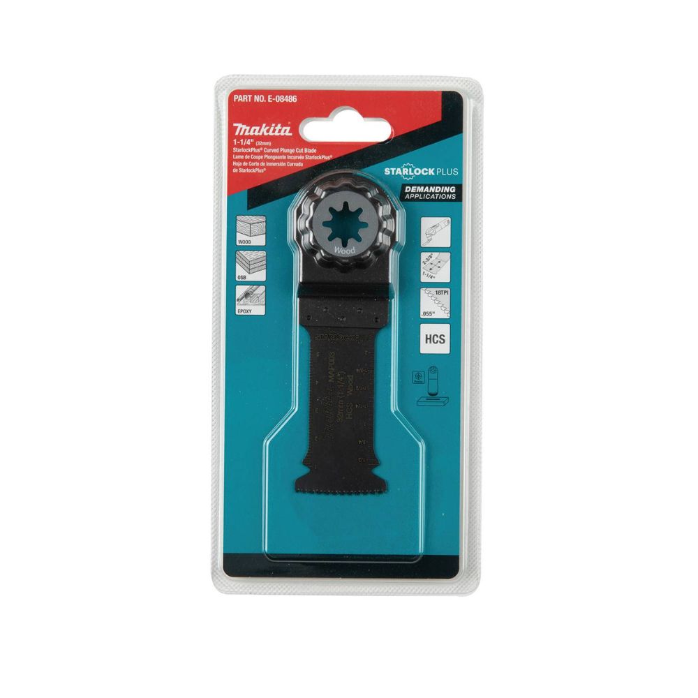 Makita E-08486 StarlockPlus Oscillating Multi-Tool 1-1/4" High Carbon Steel Curved Plunge Cut Blade - 3