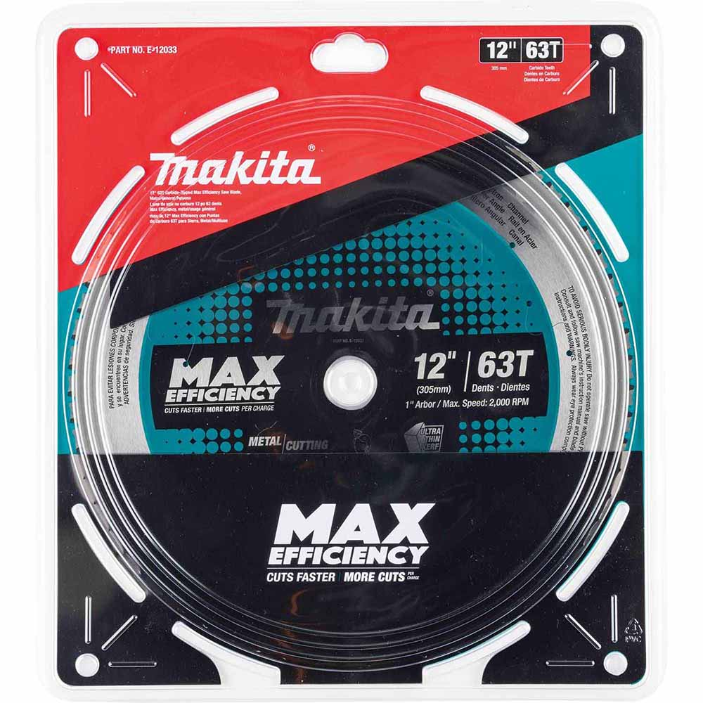 Makita E-12033 12" 63T Carbide-Tipped Max Efficiency Saw Blade, Metal/General Purpose - 2