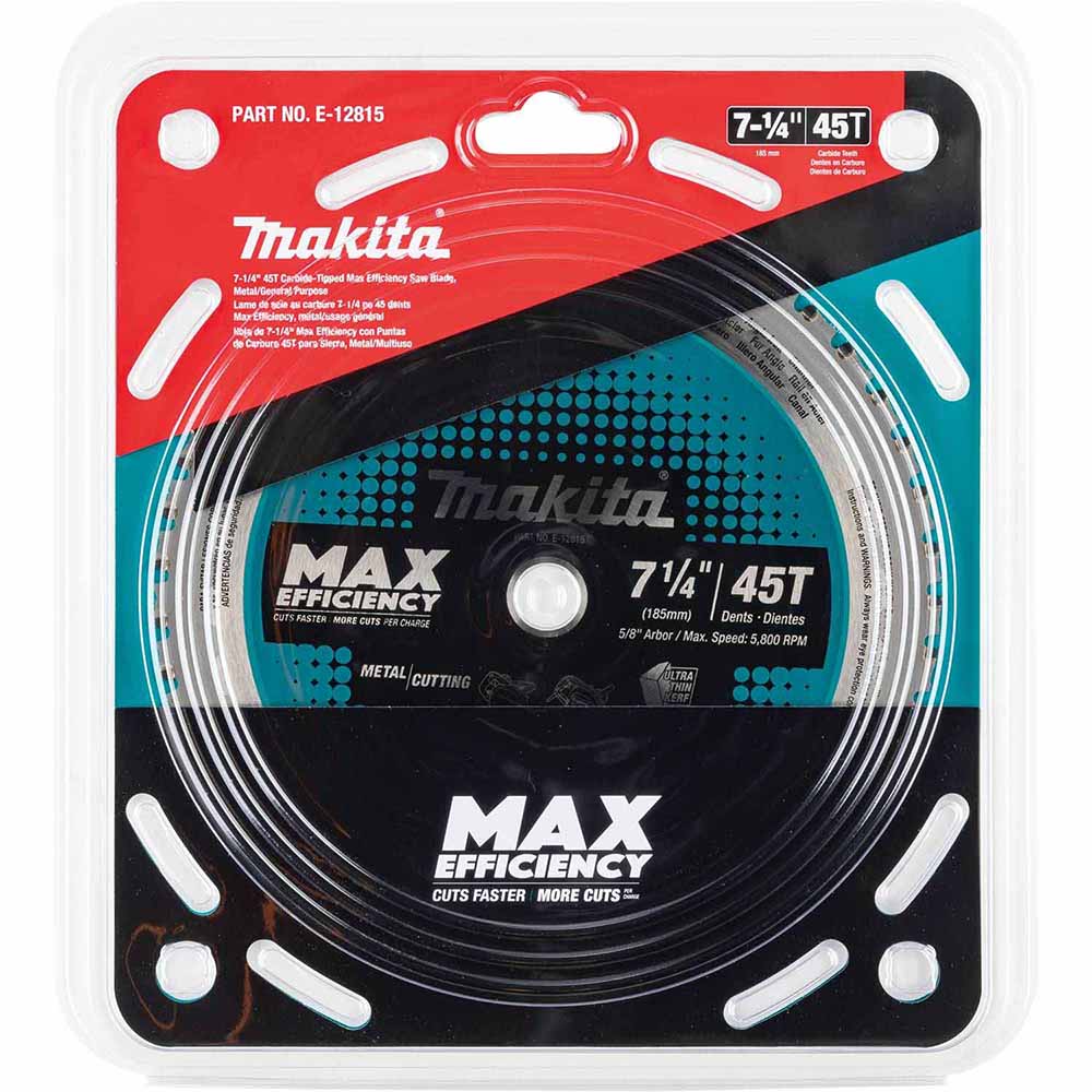 Makita E-12815 7-1/4" 45T Carbide-Tipped Max Efficiency Saw Blade, Metal/General Purpose - 2