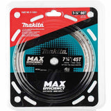 Makita E-12821 7-1/4" 60T Carbide-Tipped Max Efficiency Saw Blade, Metal/Stainless Steel - 2