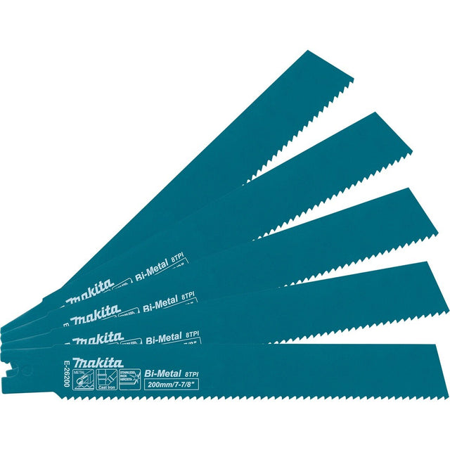 Makita E-26200 7-7/8 in. Bi-Metal Metal Pipe Cutting Reciprocating Saw Blade 8 TPI (5 Pack)