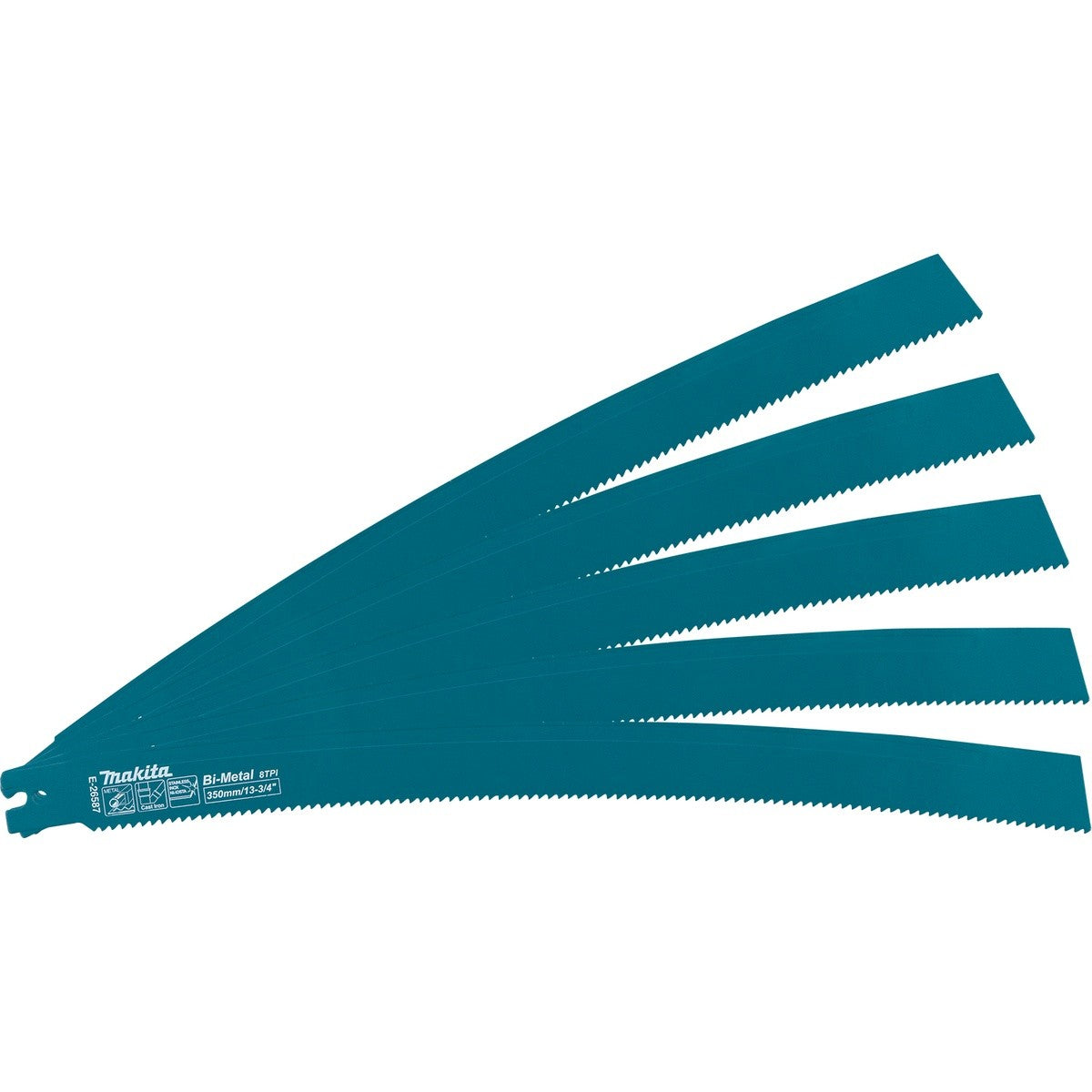 Makita E-26587 14 in. Curved Bi-Metal Metal Pipe Cutting Reciprocating Saw Blade 8 TPI (5 Pack)