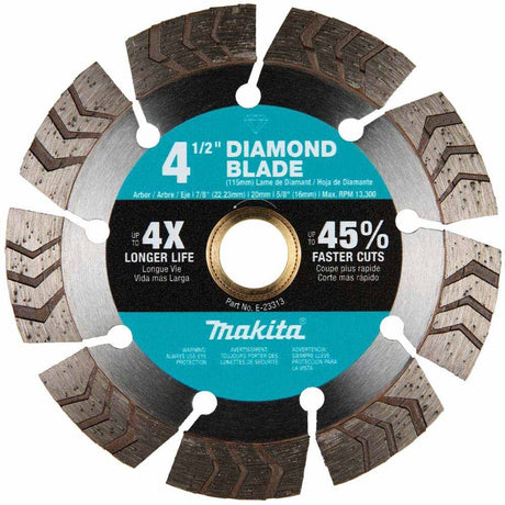 Makita E-23313 4-1/2" Segmented Turbo General Purpose Diamond Blade