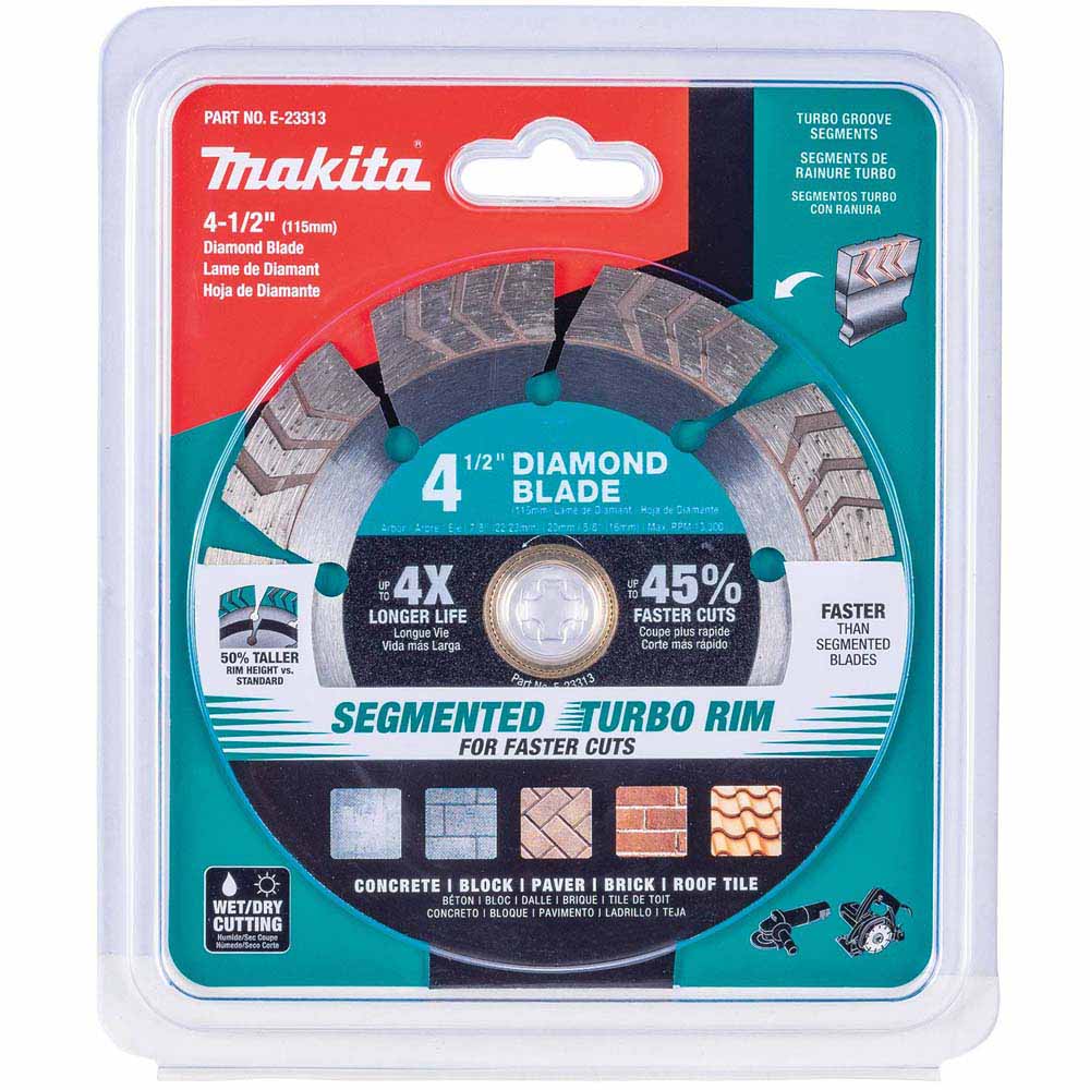 Makita E-23313 4-1/2" Segmented Turbo General Purpose Diamond Blade - 2