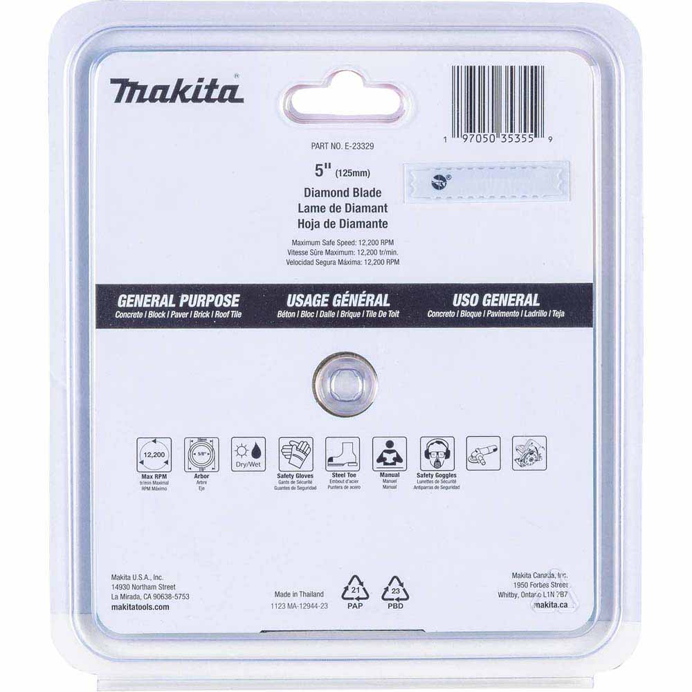 Makita E-23329 5" Segmented Turbo General Purpose Diamond Blade - 3