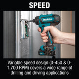 Makita FD10R1 12V Max CXT Lithium-Ion 1/4 In. Hex Driver-Drill Kit(2.0Ah) - 13