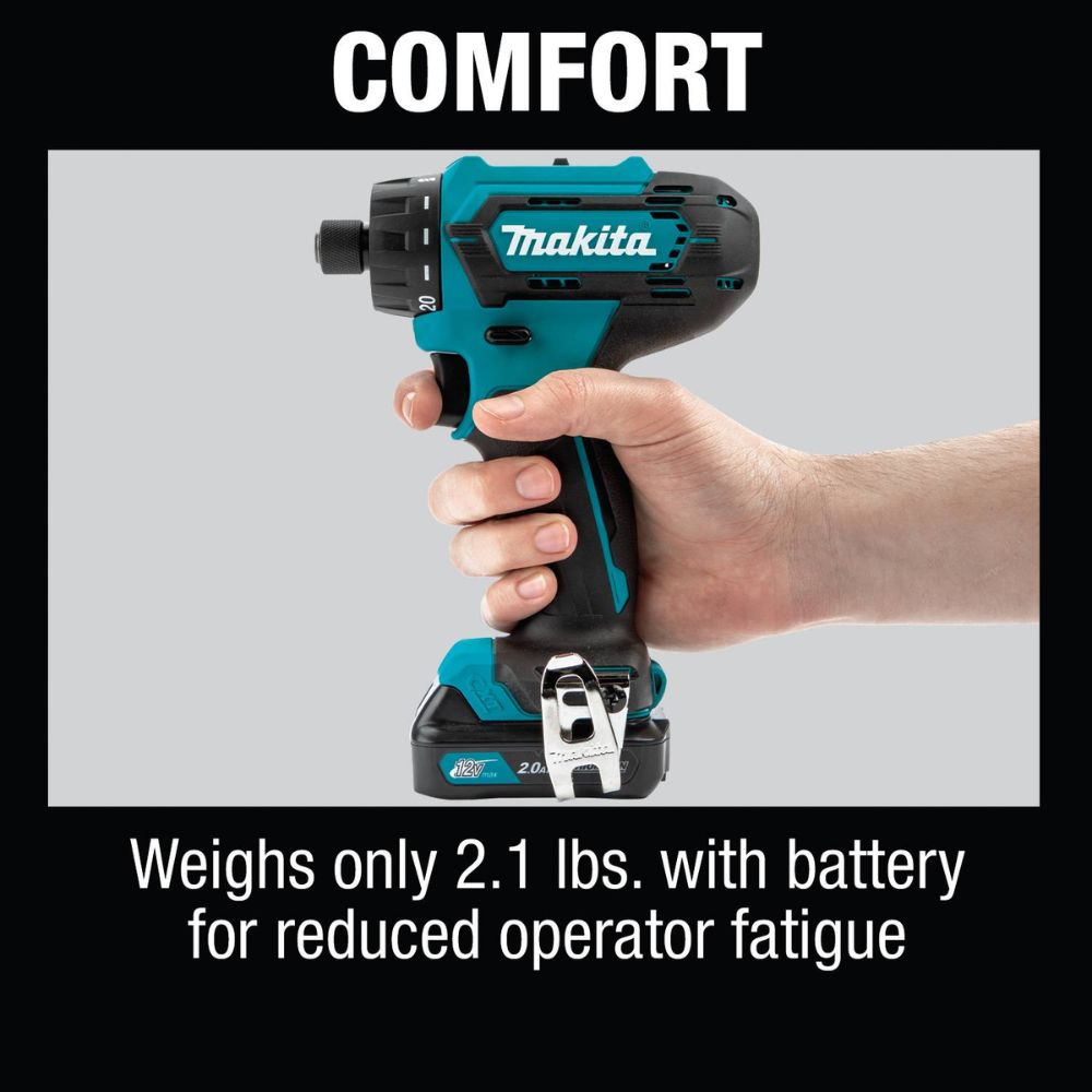 Makita FD10R1 12V Max CXT Lithium-Ion 1/4 In. Hex Driver-Drill Kit(2.0Ah) - 11