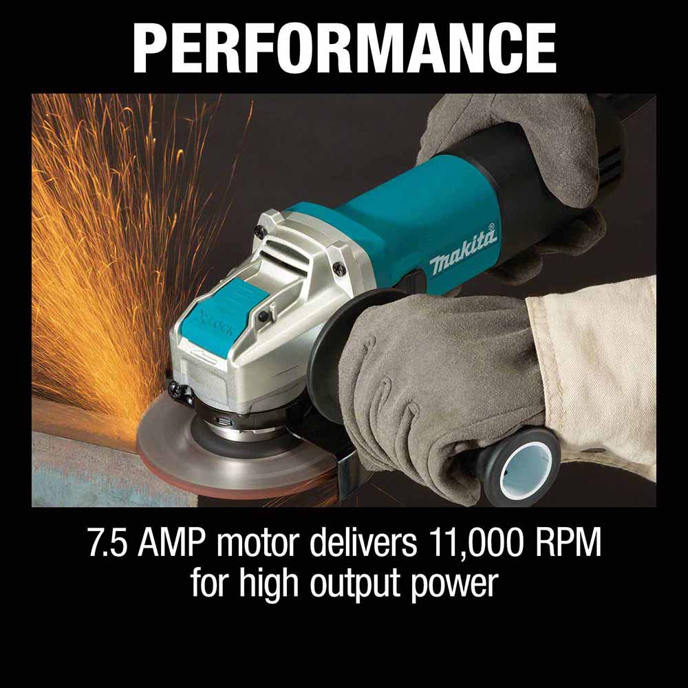 Makita GA4570 4-1/2" X-LOCK Angle Grinder, with AC/DC Switch - 6