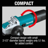 Makita GA4570 4-1/2" X-LOCK Angle Grinder, with AC/DC Switch - 9